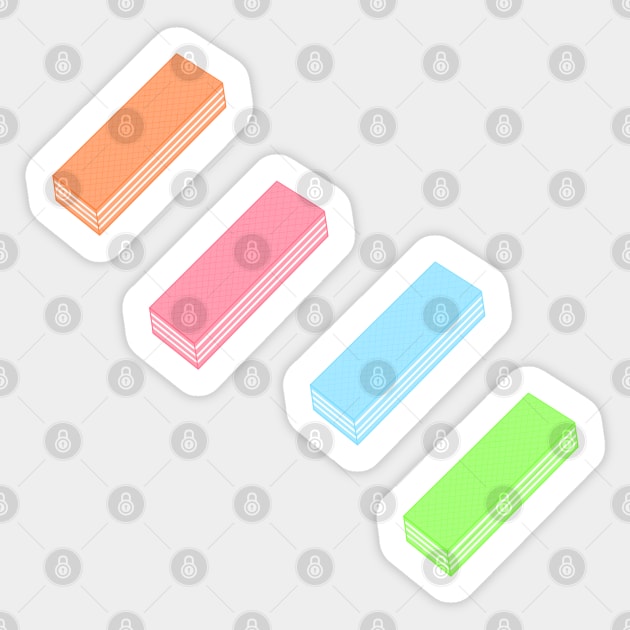 Cute colorful wafer biscuits Sticker by Cute Stickers And More